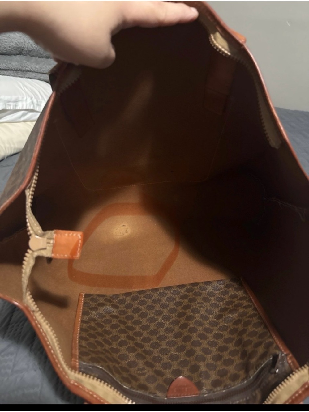 Vintage Celine brown Macadam canvas tote bag - Picture 7 of 10